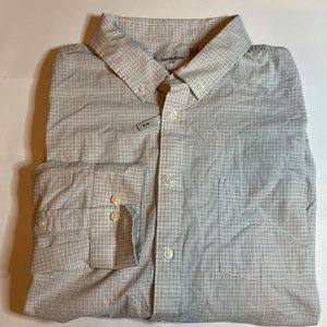 White and Gray Patterned Button Down Dress Shirt - XXL - Goodfellow & Co